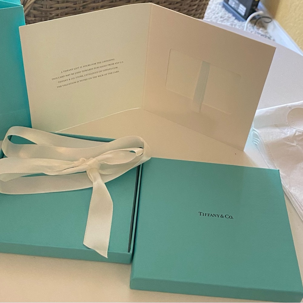 Authentic Tiffany & Co Gift Card Box Bag Tissue Paper Ribbon Gift Wrap Supplies